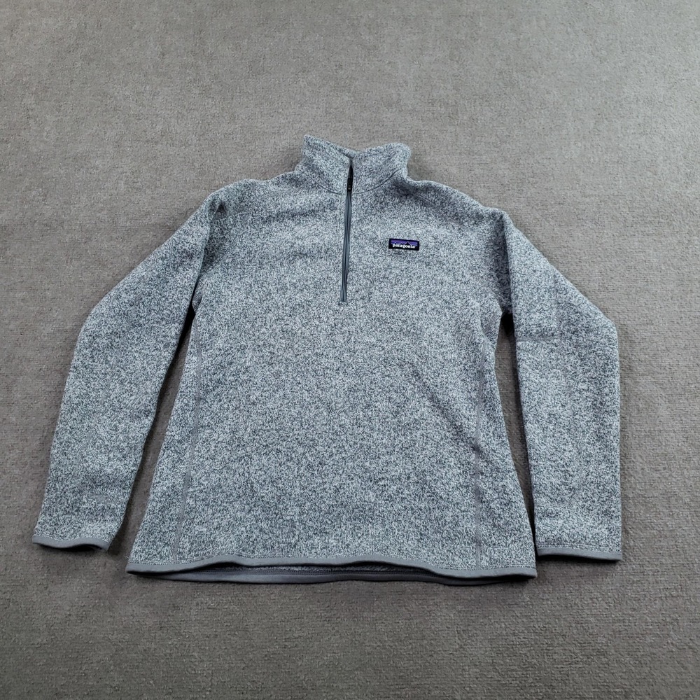 Patagonia Better Sweater Jacket Womens Large Gray 1/4 Zip Fleece Pullover Logo